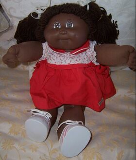 cabbage patch kid brown curly hair